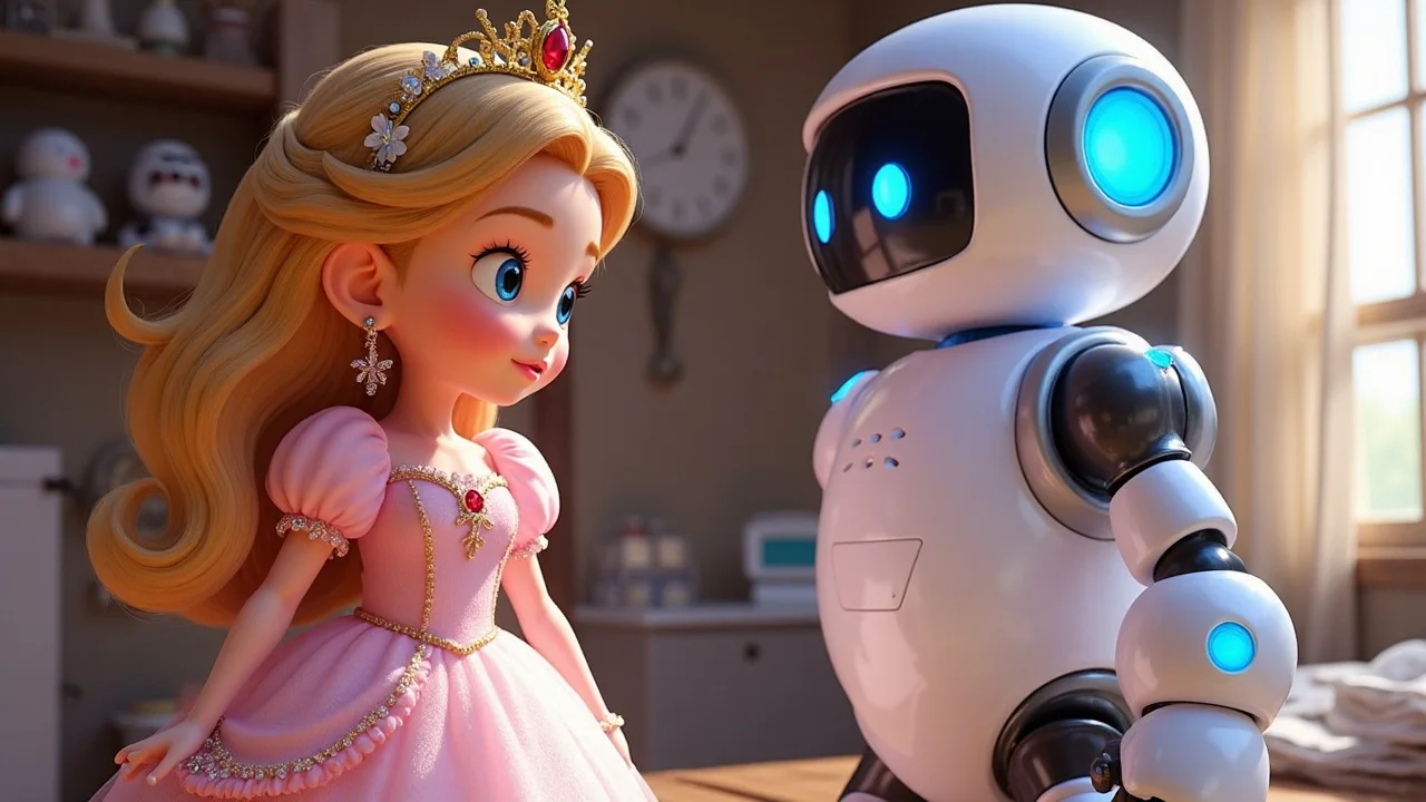 Kids Robotic and AI Pro learning screen with bright robotics and AI visuals for children.